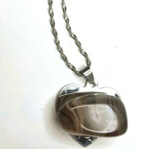 Brazilian Agate Pendant Necklace Sterling Silver Handmade Statement Jewelry